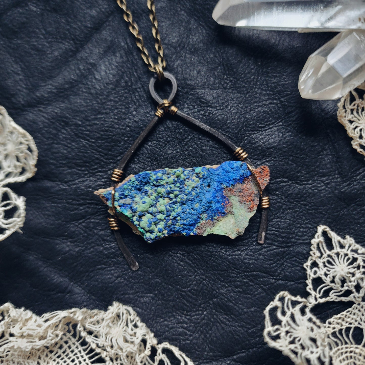 Malachite azurite necklace