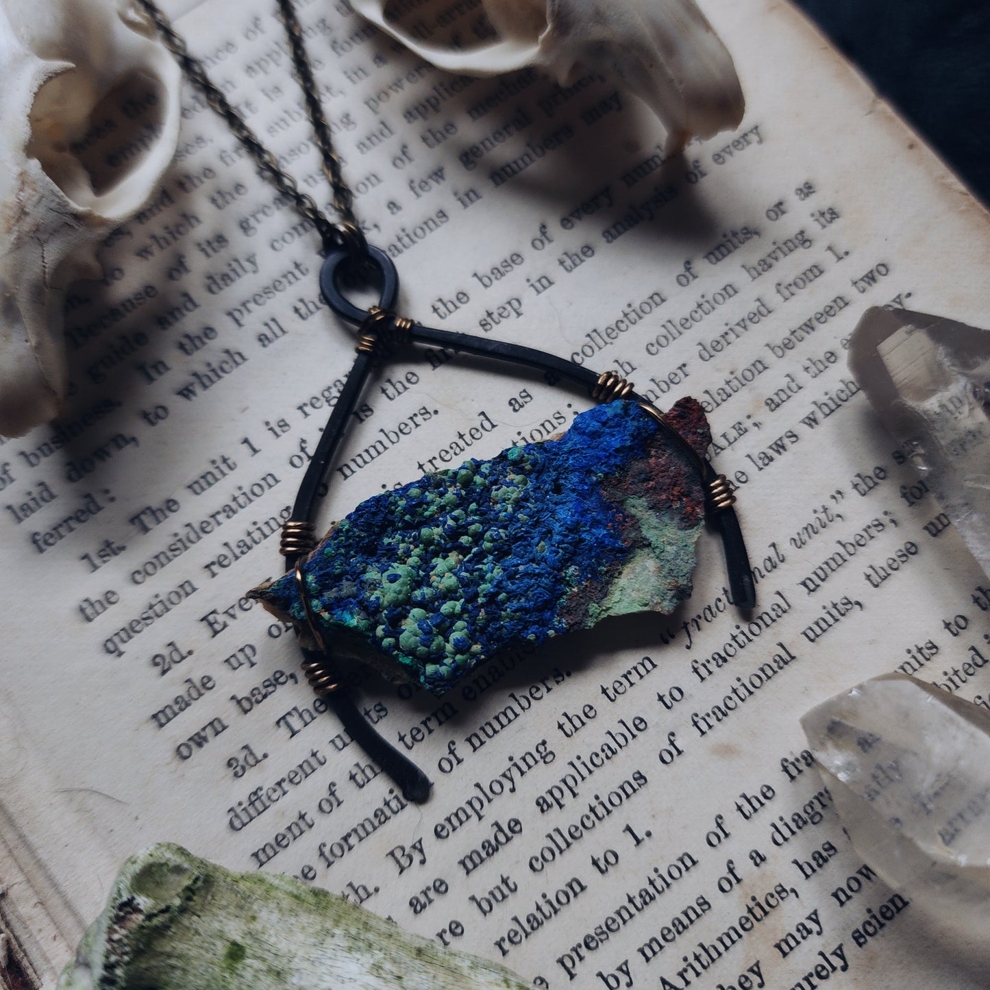 Malachite azurite necklace