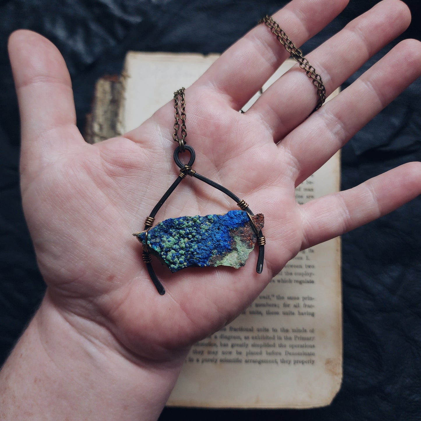 Malachite azurite necklace